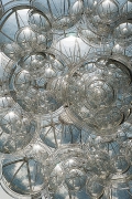 komplexe Deckenlampe in Glas, blasenförmiger Ausschnitt